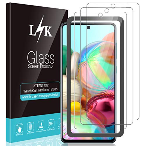 LϟK 3 Stücke Schutzfolie für Samsung Galaxy A71 4G - 9H Härte Bubble Free Hüllenfreundlich Einfache Installation HD Klar Gehärtetem Glas Displayschutzfolie von L K
