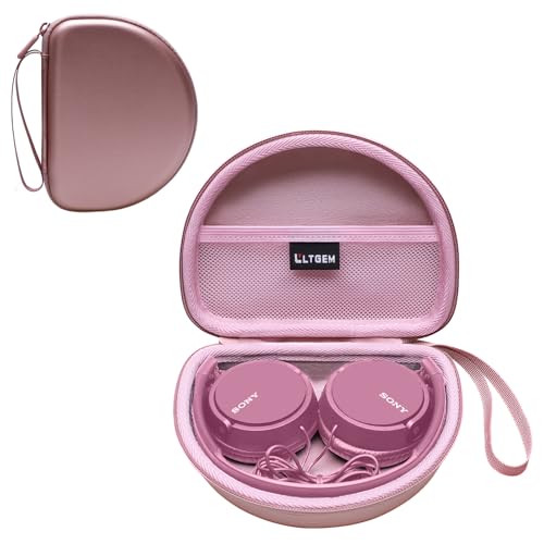 LTGEM Hartschalen-Reise-Tragetasche, kompatibel mit Sony MDR-ZX110 / MDRZX110AP / MDRZX110NC / MDR-ZX310AP ZX Series Wired On-Ear-Kopfhörern, nur Hülle, Roségold + Rosa von L LTGEM