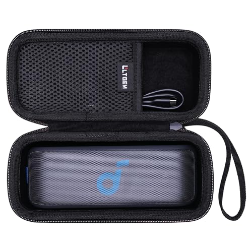 LTGEM Tragbares Lautsprechergehäuse Kompatibel mit Anker Soundcore Select 3 / Soundcore Select 2S / Soundcore Motion 100 Portable Speaker, Schwarz (nur Hülle) von L LTGEM