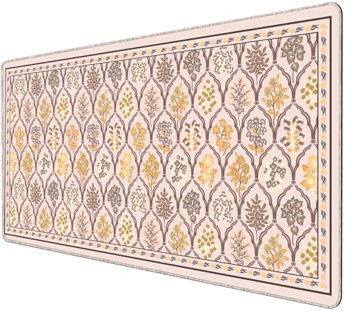 Boho-Schreibtischunterlage, Gaming-Mauspad, großes XXL-Mauspad, rutschfeste Gummiunterseite, Tastatur-Pad, wasserdicht, Desktop-Matte für Laptop, Computer, Arbeit, Spiel, Heimbüro, Botanisches Boho-Schreibtischunterlage, Gaming-Mauspad, großes XXL-Mauspad, rutschfeste Gummiunterseite, Tastatur-Pad, wasserdicht, Desktop-Matte für Laptop, Computer, Arbeit, Spiel, Heimbüro, Botanisches von L-SPOUTTO