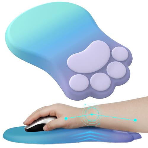 L-SPOUTTO Ergonomisches Mauspad mit Handgelenkauflage, niedliches Katzenpfoten-Mauspad, Handgelenkstütze, komfortables Massage-Design, Computer-Schmerzlinderung, Mauspad mit rutschfester PU-Basis für L-SPOUTTO Ergonomisches Mauspad mit Handgelenkauflage, niedliches Katzenpfoten-Mauspad, Handgelenkstütze, komfortables Massage-Design, Computer-Schmerzlinderung, Mauspad mit rutschfester PU-Basis für von L-SPOUTTO