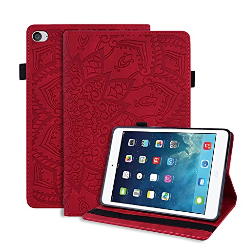 L&Btech Hülle für iPad Mini 5 2019/ iPad Mini 4 Schutzhülle Dünn PU Leder Flip Cover mit Auto Schlaf/Wach Funktion und Stifthalter, für iPad Mini 7.9 Zoll, iPad Mini 1 2 3 4 5 Tablette, Rot von L&Btech