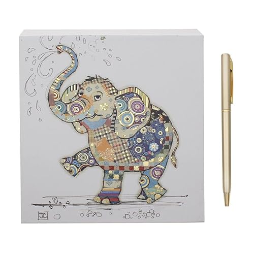 L & P Home & Gifts Lesser & Pavey Funky Art Notizblock, künstlerischer quadratischer Notizblock für Büro, Zuhause oder Schule, Notizblock mit schönen Designs, Eddie Elephant von L & P Home & Gifts