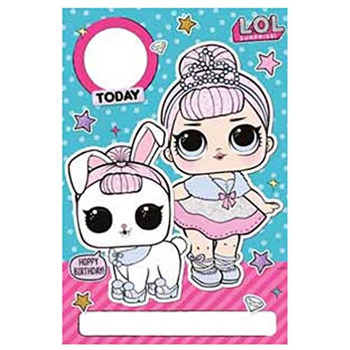 Offizielle LOL Surprise Doll personalisierbare Geburtstagskarte – Personalisieren Sie Namen und Alter mit Aufkleberbogen von L.O.L. Surprise!