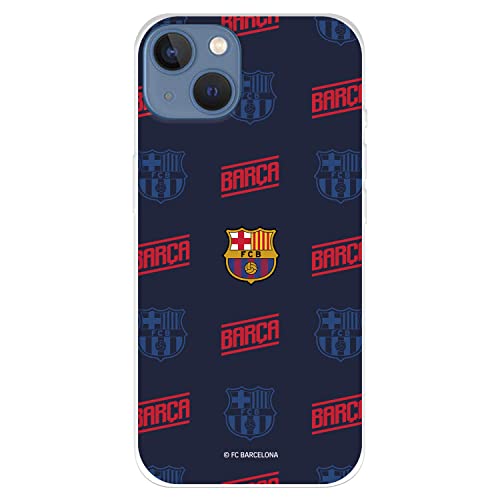 FC Barcelona Schutzhülle für iPhone 14 Plus, Muster, Rot und Blau, zum Schutz Ihres Handys, flexibles Silikon, offizielle Lizenz FC Barcelona von LA CASA DE LAS CARCASAS