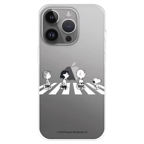 Hülle Kompatibel mit iPhone 15 Pro MAX Offizielle Peanuts Fußgängerfiguren zum Schutz Ihres Mobiltelefons, Transparente Flexible Silikonhülle mit offizieller Snoopy Lizenz von LA CASA DE LAS CARCASAS