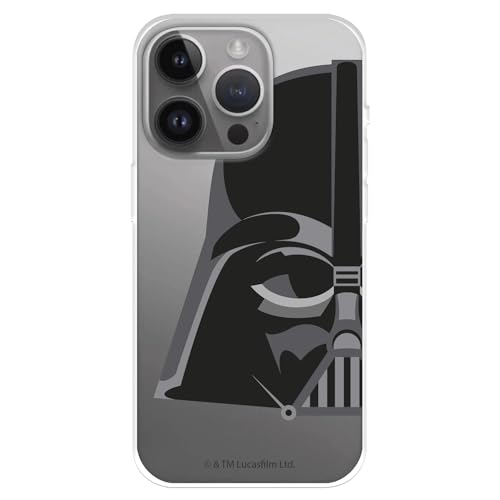 Hülle Kompatibel mit iPhone 15 Pro Max, Offizielle Star Wars Darth Vader Silhouette zum Schutz Ihres Mobiltelefons, Transparente Flexible Silikonhülle mit offizieller Star Wars Lizenz von LA CASA DE LAS CARCASAS
