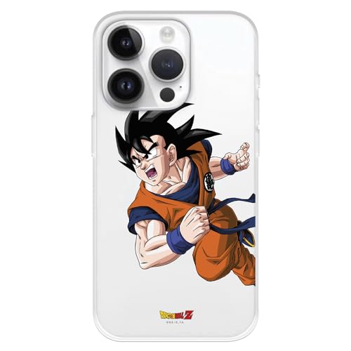 Hülle Kompatibel mit iPhone 15 Pro Offizieller Dragon Ball Goku Warrior zum Schutz Ihres Handys, Transparente Flexible Silikonhülle mit Offizieller Dragon Ball Lizenz von LA CASA DE LAS CARCASAS