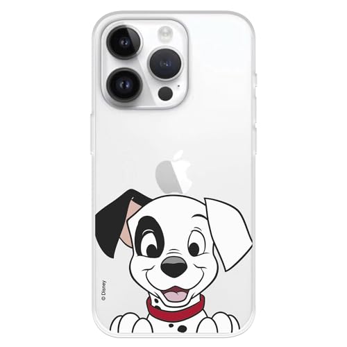 Hülle Kompatibel mit iPhone 15 Pro Offizielles Disney Puppy Smile zum Schutz Ihres Handys,Transparente Flexible Silikonhülle mit offiziell lizenzierten 101 Dalmatiner von LA CASA DE LAS CARCASAS