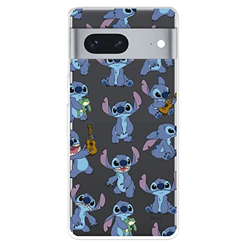 Schutzhülle für Google Pixel 7 5G Offizielles Lilo & Stitch-Muster, transparent, zum Schutz Ihres Handys, flexible Silikonhülle mit offizieller Disney-Lizenz von LA CASA DE LAS CARCASAS