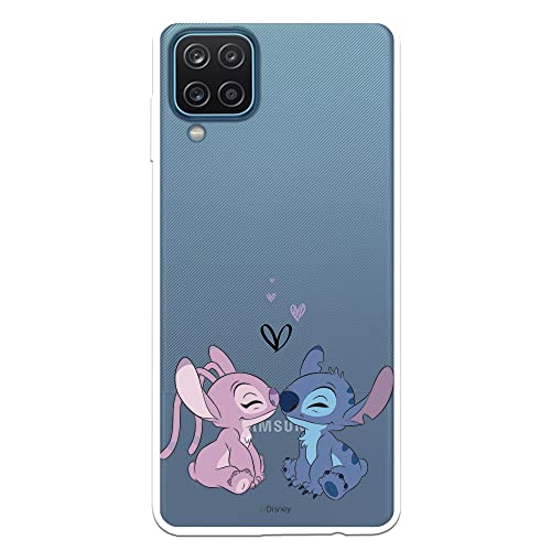 Schutzhülle für Samsung Galaxy A12 - M12, offizielles Lilo & Stitch, Engel & Stitch, zum Schutz Ihres Handys, flexibles Silikon, offizielles Disney-Lizenzprodukt von LA CASA DE LAS CARCASAS