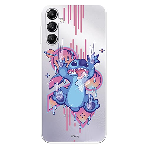 Schutzhülle für Samsung Galaxy A14 5G, offizielles Disney Stitch Graffiti, zum Schutz Ihres Handys, transparent, flexibel, mit offizieller Lizenz von Lilo & Stitch von LA CASA DE LAS CARCASAS