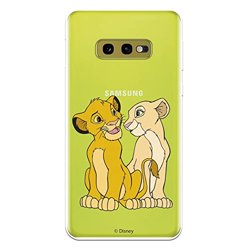 Schutzhülle für Samsung Galaxy S10e, offizielle Simba und Nala Silhouette, zum Schutz Ihres Handys, flexibel, mit offizieller Lizenz von Disney von LA CASA DE LAS CARCASAS