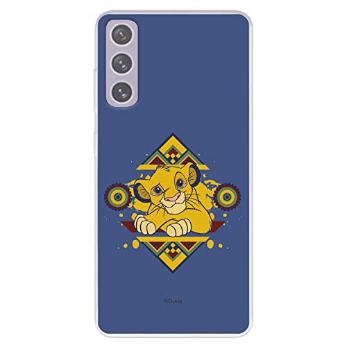 Schutzhülle für Samsung Galaxy S21 FE Offizielles Disney-König der Löwen Simba Hintergrund Blauer Hintergrund zum Schutz Ihres Handys, flexibles Silikon, mit offizieller Disney-Lizenz von LA CASA DE LAS CARCASAS