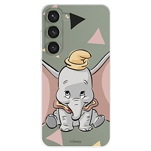 Schutzhülle für Samsung Galaxy S23+ Offizielles Disney-Dumbo-Dumbo-Silhouette, transparent, zum Schutz Ihres Handys, flexible Silikonhülle mit offizieller Dumbo-Lizenz von LA CASA DE LAS CARCASAS