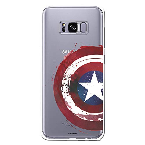 Schutzhülle für Samsung Galaxy S8 Offizielles Marvel Captain America Transparentes Wappen zum Schutz Ihres Handys, aus flexiblem Silikon, mit offizieller Marvel-Lizenz. von LA CASA DE LAS CARCASAS