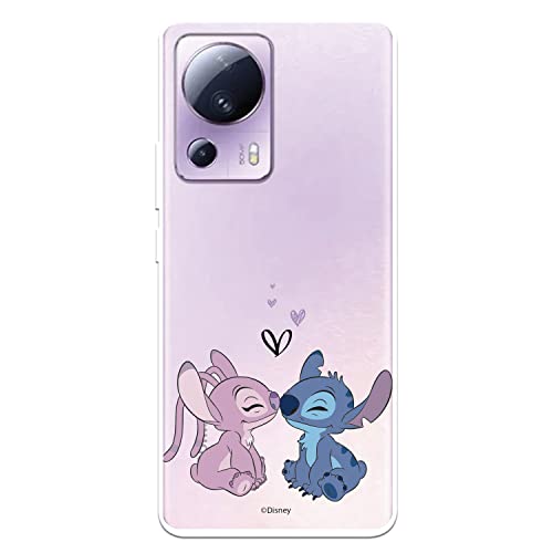 Schutzhülle für Xiaomi Mi 13 Lite, offizielles Disney Angel & Stitch Kuss, zum Schutz Ihres Handys, transparent, flexibel, mit offizieller Lizenz von Lilo & Stitch von LA CASA DE LAS CARCASAS