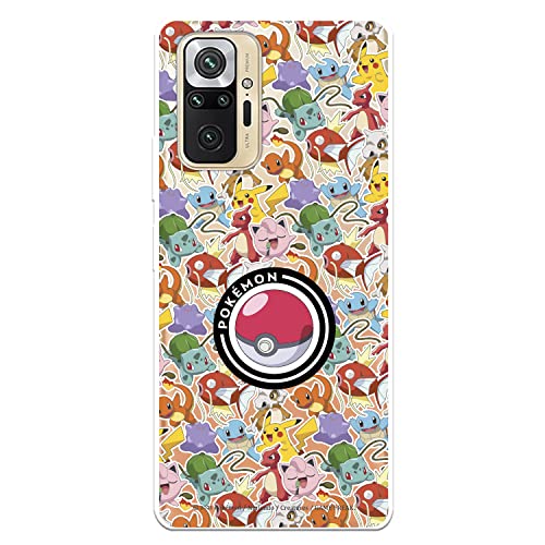 Schutzhülle für Xiaomi Redmi Note 10 Pro Offizielles Pokémon-Sticker-Muster zum Schutz Ihres Handys. Schutzhülle für Xiaomi aus flexiblem Silikon mit offizieller Lizenz von Pokémon von LA CASA DE LAS CARCASAS