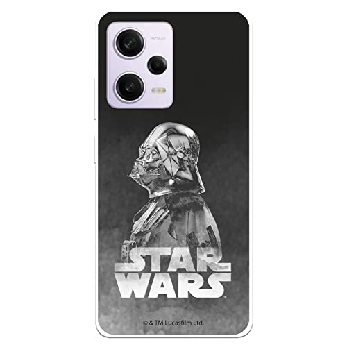Schutzhülle für Xiaomi Redmi Note 12 5G - Poco X5 5G offizielles Star Wars Darth Vader schwarzer Hintergrund zum Schutz Ihres Handys. Flexible transparente Silikonhülle mit offizieller Lizenz von LA CASA DE LAS CARCASAS