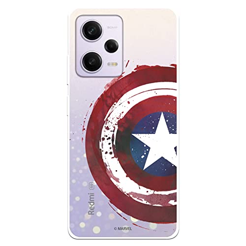 Schutzhülle für Xiaomi Redmi Note 12 Pro 5G, offizielles Marvel-Captain America, zum Schutz Ihres Handys, transparent, flexibel, mit offizieller Marvel-Lizenz von LA CASA DE LAS CARCASAS