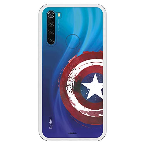 Schutzhülle für Xiaomi Redmi Note 8, offizielles Marvel Captain America, transparente Schutzhülle zum Schutz Ihres Handys. Flexibles Silikon, mit offizieller Marvel-Lizenz. von LA CASA DE LAS CARCASAS