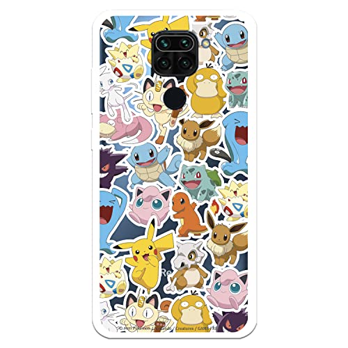Schutzhülle für Xiaomi Redmi Note 9 Offizielles Pokémon-Sticker-Muster zum Schutz Ihres Handys. Schutzhülle für Xiaomi aus flexiblem Silikon mit offizieller Lizenz von Pokémon von LA CASA DE LAS CARCASAS