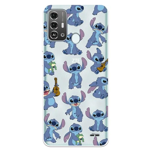 Schutzhülle für ZTE Blade A53 Pro, offizielles Lizenzprodukt von Lilo & Stitch Patron, transparent, zum Schutz Ihres Handys, flexible Silikonhülle mit offizieller Disney-Lizenz von LA CASA DE LAS CARCASAS