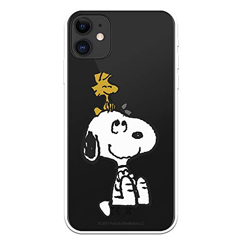 Schutzhülle für iPhone 12 Mini, offizielles Snoopy Woodstock und Snoopy Silhouette zum Schutz Ihres Handys. Flexible Silikonhülle mit offizieller Peanuts-Lizenz von LA CASA DE LAS CARCASAS
