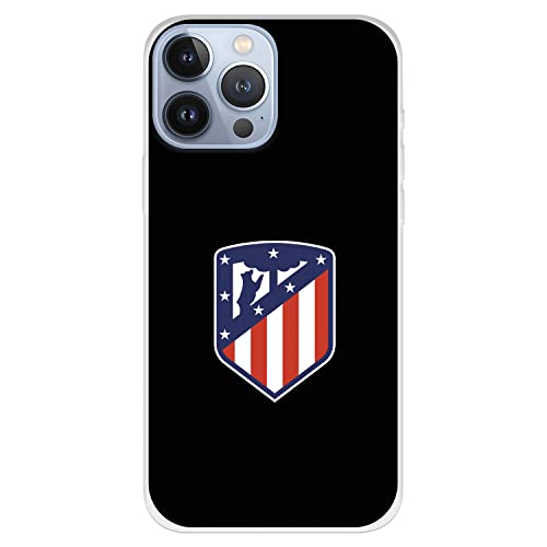 Schutzhülle für iPhone 13 Pro MAX von Atlético de Madrid Wappen, Schwarz zum Schutz Ihres Handys, Schutzhülle aus flexiblem Silikon, offizielle Lizenz von Madrid von LA CASA DE LAS CARCASAS