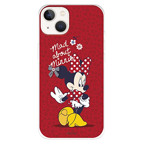Schutzhülle für iPhone 14, offizielle Disney-Klassiker, Minnie Mad About, um Ihr Handy zu schützen, flexible Silikonhülle mit offizieller Lizenz von Disney von LA CASA DE LAS CARCASAS