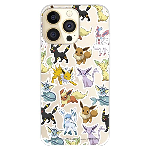 Schutzhülle für iPhone 14 Pro von Pokémon, Eevee Evolutions, zum Schutz Ihres Handys, flexibles Silikon, offizielles Lizenzprodukt von Pokémon von LA CASA DE LAS CARCASAS