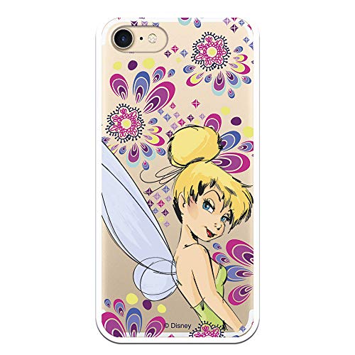 Schutzhülle für iPhone 7 – iPhone 8, offizielle Peter Pan Tinkerbell Blumen zum Schutz Ihres Handys. Schutzhülle für Apple aus flexiblem Silikon, offizielles Disney-Lizenzprodukt. von LA CASA DE LAS CARCASAS