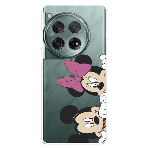 Schutzhülle kompatibel mit OnePlus 12, offizielles Disney-Mickey- und Minnie-Design, um Ihr Handy zu schützen. Flexible transparente Silikonhülle mit offizieller Lizenz von Disney-Klassikern von LA CASA DE LAS CARCASAS