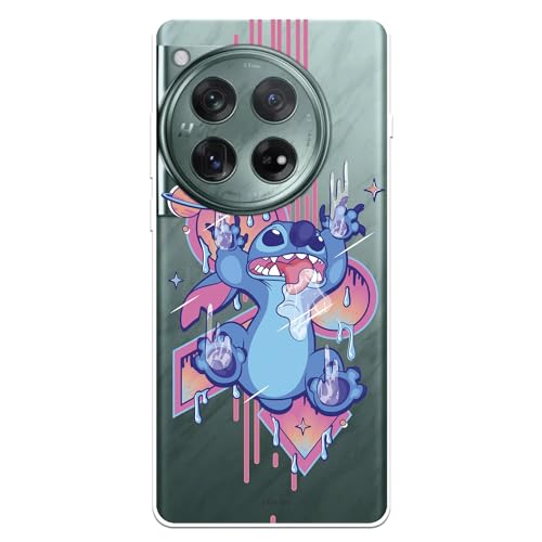 Schutzhülle kompatibel mit OnePlus 12 Offizielle Disney Stitch Graffiti zum Schutz Ihres Mobiltelefons. Transparente Silikonhülle mit offizieller Lizenz von Lilo & Stitch von LA CASA DE LAS CARCASAS