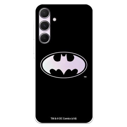 Schutzhülle kompatibel mit Samsung Galaxy A55 5G Offizielle DC Comics Batman Logo Transparent zum Schutz Ihres Handys. Flexible transparente Silikonhülle mit offizieller Lizenz von DC Comics von LA CASA DE LAS CARCASAS