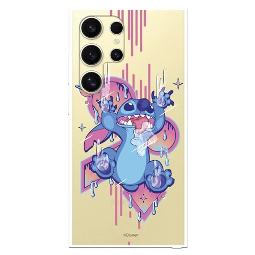 Schutzhülle kompatibel mit Samsung Galaxy S24 Ultra offizielle Disney Stitch Graffiti Schutzhülle zum Schutz Ihres Handys, transparente Silikonhülle, flexibel, offizielles Lizenzprodukt von Lilo & von LA CASA DE LAS CARCASAS