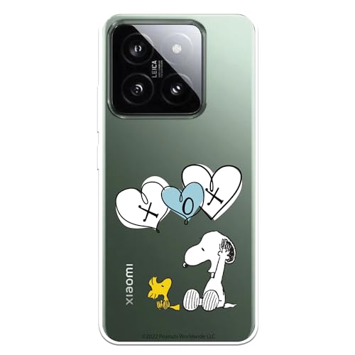 Schutzhülle kompatibel mit Xiaomi 14 Offizielle Peanuts Snoopy XOX zum Schutz Ihres Mobiltelefons. Transparente Silikonhülle mit offizieller Snoopy-Lizenz von LA CASA DE LAS CARCASAS