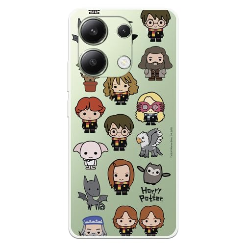 Schutzhülle kompatibel mit Xiaomi Redmi Note 13 4G - Poco M6 4G Offizielle Harry Potter Charaktere Symbole Schutzhülle aus transparentem Silikon, flexibel, offiziell lizenziert von Harry Potter von LA CASA DE LAS CARCASAS