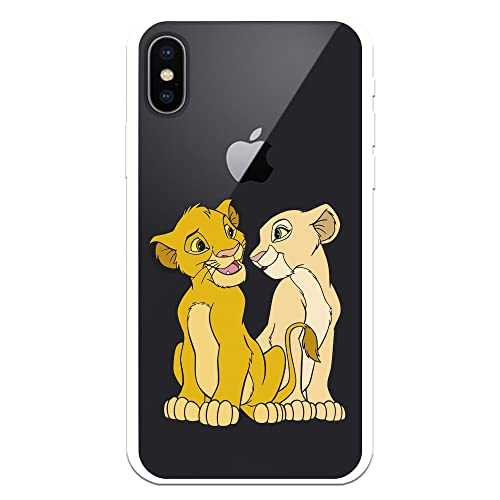 THE HOUSE OF CARCASES iPhone X Hülle Offizielles iPhone XS von Der König der Löwen Simba und Nala Silhouette zum Schutz Ihres Mobiltelefons. Flexible Silikonhülle, offiziell lizenziert von Disney von LA CASA DE LAS CARCASAS