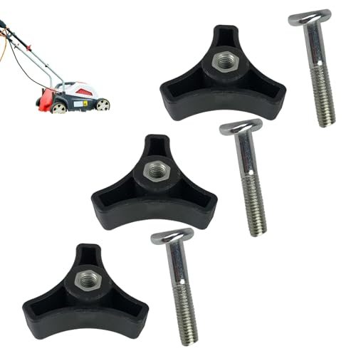 3pcs Rasenmähergriffschrauben, dreifache Winkelgriff -Knopf -Flügelmutter und Bolzenersatz für Rasenmäher Stromausrüstung, 3pcs -Set, Flügelmutter und 3pcs Rasenmähergriffschrauben, dreifache Winkelgriff -Knopf -Flügelmutter und Bolzenersatz für Rasenmäher Stromausrüstung, 3pcs -Set, Flügelmutter und von LAANCOO