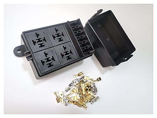 Elektronische Teile 6-Wege-4-Wege-Relais-Sicherungshalter, automatisch nachrüstbarer Sicherungskasten-Verdrahtungsanschluss Teile & Ersatzteile von LABDIP