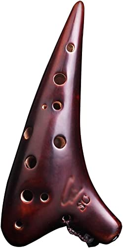 Ocarinas Okarina mit 12 Löchern, hohe Tonhöhe, C (SC), natürlicher Rauchton, Retro-U-Boot-Blasinstrument, geeignet für Menschen mit kleinen Händen, Geschenkbox + Stoffbeutel + Umhängeband von LABLADUO