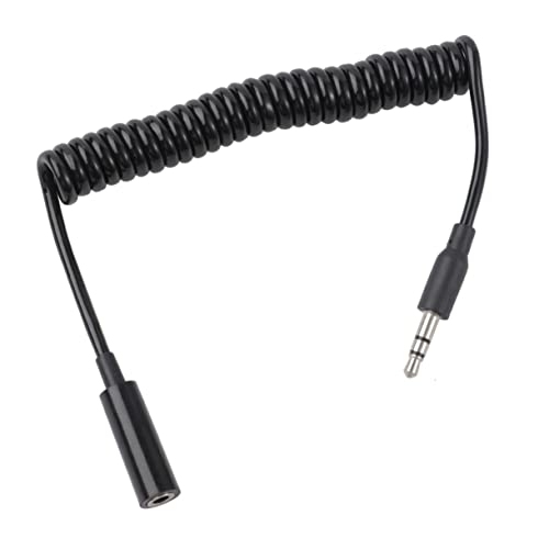 LABRIMP 1M Audio Verlängerungskabel Flexibles Federndes Kabel für Kopfhörer Robuste Audioübertragung für Geräte Schwarz von LABRIMP
