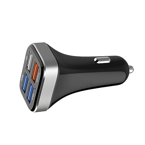 LABRIMP 1Stück Port USB Auto Ladegerät Multifunktionales Schnellladegerät Für Autos Dual USB Zigarettenanzünder Adapter Schwarz Für Smartphones Tablets von LABRIMP
