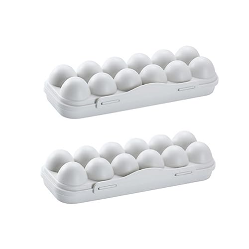 LABRIMP 2 Stück 12 Eierhalter kühlschrankorginizer kühlschranl organisator Eierablage eierkarton Aufbewahrungsbehälter für Eier Milch Aufbewahrungskiste Eierständer von LABRIMP