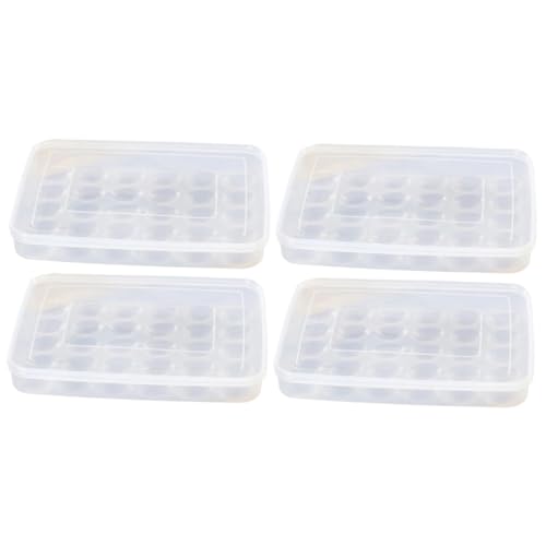 LABRIMP 4 Stück Eierkarton kühlschrank eierbehälter Eierbox gewerbliche Küchenspüle Schubladenorganizer mit Deckel Kühlschrank-Eier-Organizer-Etui Gefrierei-Organizer-Halter Plastik von LABRIMP