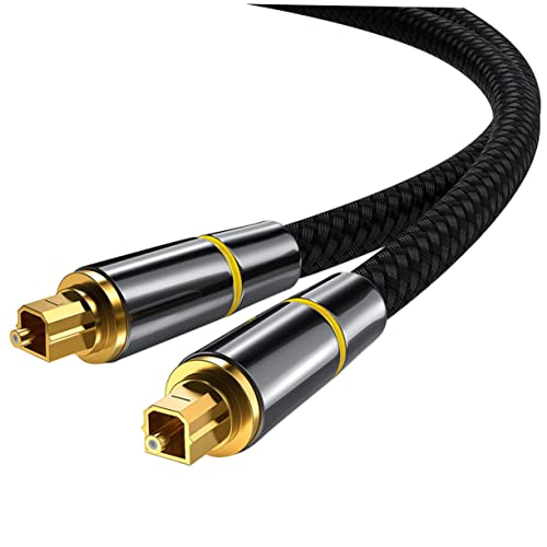 LABRIMP Optisches Audiokabel Männchen Männchen für Hochqualitative Audioübertragung Flexibles Langlebiges Spdif Lichtwellenleiterkabel mit Vergoldeten Kontakten von LABRIMP