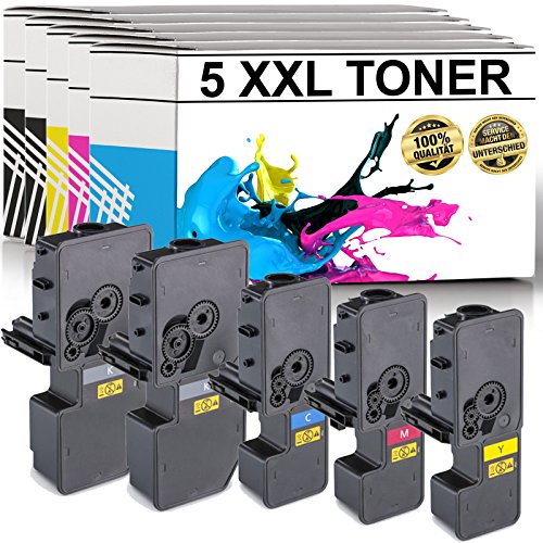 LABT Premium 5er Set Toner TK-5230 als Ersatz für Kyocera Ecosys M5521cdn, M5521cdw, P5021cdn, P5021cdw - mit Füllstandsanzeige | 40% Höhere Druckleistung als TK-5220 von LABT