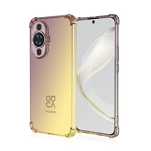 LACAE Hülle Kompatibel für Huawei nova 12s, Ultradünne, Transparente Handyhülle, Weiches Transparentes TPU Schutzhülle mit Farbverlauf, schwarzes Gold von LACAE