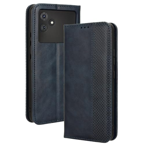 LACAE Kompatible für Cubot Note 21 Handyhülle, PU Leder Flip Hülle für Handy mit Kartenfach Stand und Magnet Funktion als Brieftasche, Blau von LACAE